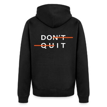 sport don't quit motivation do it - Unisex Premium Bio Zip Hoodie - Schwarz - Hinten - Nico (187cm)