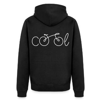 Lustige Fahrrad Sprüche - Unisex Premium Bio Zip Hoodie - Schwarz - Hinten - Nico (187cm)