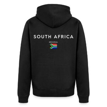 Drapeau sud-africain, fierté sud-africaine - Veste à capuche bio Premium Unisexe - noir - Dos - Nico (187cm)