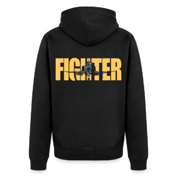Fighter F-4 Phantom - Unisex Premium Bio Zip Hoodie - Schwarz - Hinten - Nico (187cm)