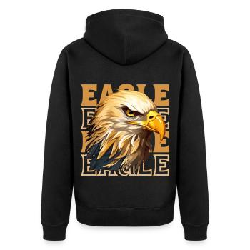 Tête d’aigle Or Oiseau de proie Oiseau Nature animale - Veste à capuche bio Premium Unisexe - noir - Dos - Nico (187cm)