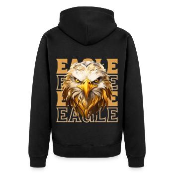 Tête d’aigle Or Oiseau de proie Oiseau Nature animale - Veste à capuche bio Premium Unisexe - noir - Dos - Nico (187cm)