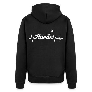 Battement de cœur Müritz - Veste à capuche bio Premium Unisexe - noir - Dos - Nico (187cm)