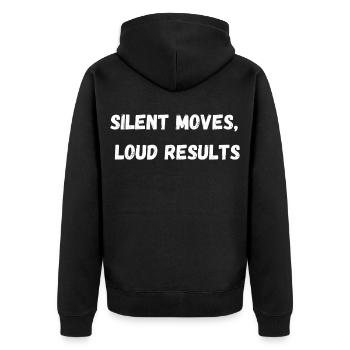Mouvements silencieux, résultats bruyants l LateNightGrind - Veste à capuche bio Premium Unisexe - noir - Dos - Nico (187cm)
