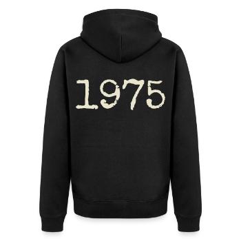 Geburtstagsgeschenk 1975 – Großartig seit 1975 - Unisex Premium Bio Zip Hoodie - Schwarz - Hinten - Nico (187cm)