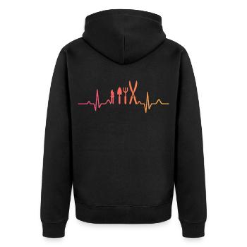 Sunset Heartbeat Gärtner Pflanzkübel - Unisex Premium Bio Zip Hoodie - Schwarz - Hinten - Nico (187cm)