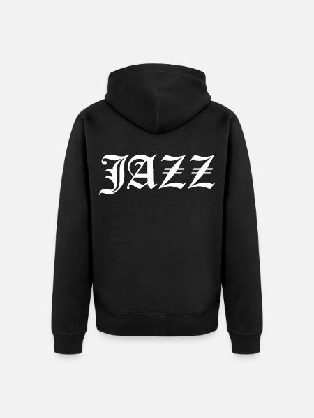Jazz-Gothic-Schriftlogo - Unisex Premium Bio Zip Hoodie - Schwarz