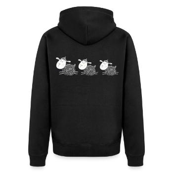 Trois moutons sont les meilleurs amis - moutons - agneau - Veste à capuche bio Premium Unisexe - noir - Dos - Nico (187cm)