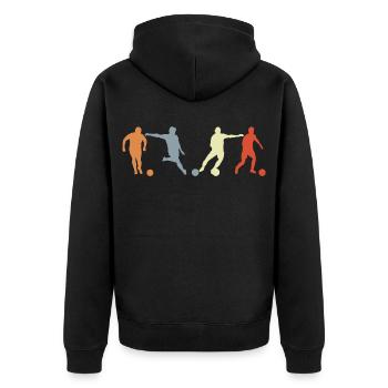 Soccer Player Drawing - Unisex Premium Organic Zip Hoodie - black - Back - Nico (187cm)