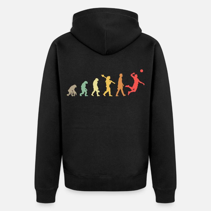 Joueurs de volley-ball Evolution - Veste à capuche bio Premium Unisexe - noir