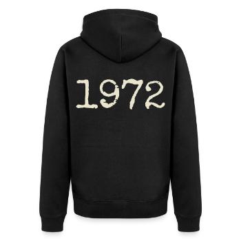 Geburtstagsgeschenk 1972 – Großartig seit 1972 - Unisex Premium Bio Zip Hoodie - Schwarz - Hinten - Nico (187cm)