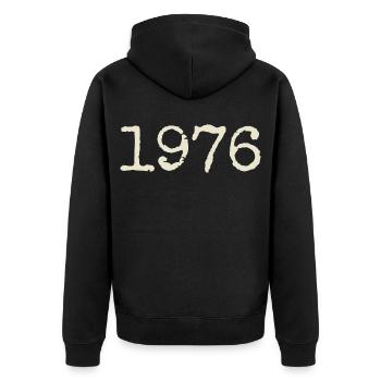 1976 Birthday Gift - Awesome since 1976 - Unisex Premium Organic Zip Hoodie - black - Back - Nico (187cm)