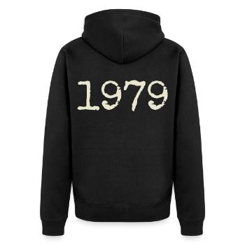 1979 Birthday Gift - Awesome since 1979 - Unisex Premium Organic Zip Hoodie - black - Back - Nico (187cm)