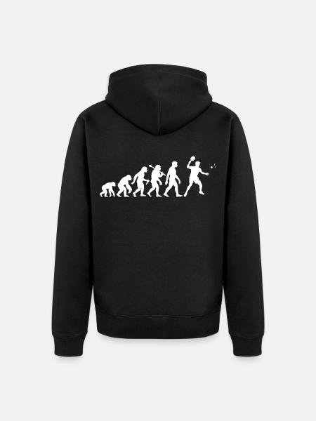 Tischtennis Evolution für Ping-Pong-Spieler - Unisex Premium Bio Zip Hoodie - Schwarz