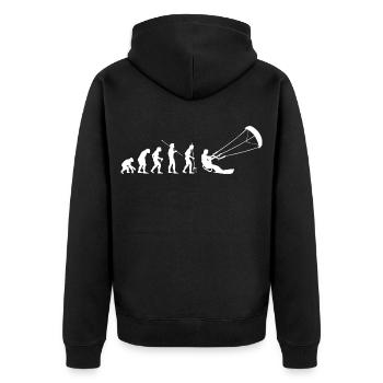 Kitesurfen Kitesurf Kitesurfer Kiteboard - Unisex Premium Bio Zip Hoodie - Schwarz - Hinten - Nico (187cm)