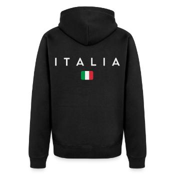 Flag of Italy, Italian pride - Unisex Premium Organic Zip Hoodie - black - Back - Nico (187cm)