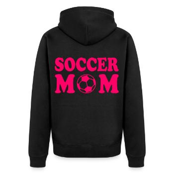 Soccer mom - Unisex Premium Bio Zip Hoodie - Schwarz - Hinten - Nico (187cm)