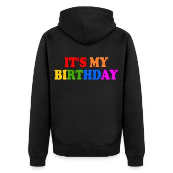 It's my birthday - Veste à capuche bio Premium Unisexe - noir - Dos - Nico (187cm)