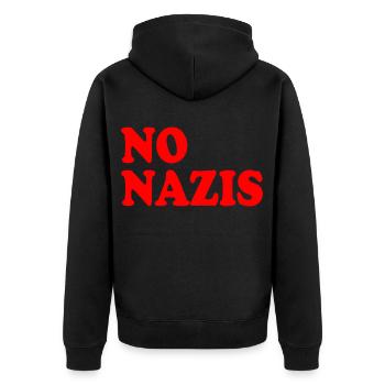 Pas de nazis - Veste à capuche bio Premium Unisexe - noir - Dos - Nico (187cm)