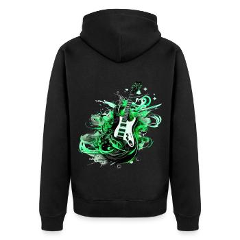 E-Gitarre Gitarre Gitarrist Musik Instrument Rock - Unisex Premium Bio Zip Hoodie - Schwarz - Hinten - Nico (187cm)