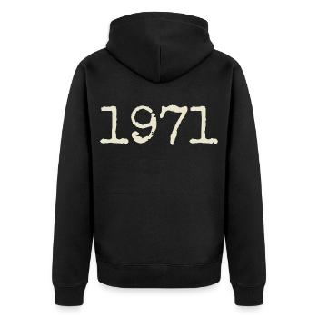 Geburtstagsgeschenk 1971 – Großartig seit 1971 - Unisex Premium Bio Zip Hoodie - Schwarz - Hinten - Nico (187cm)