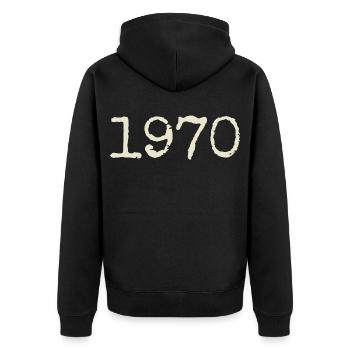 Geburtstagsgeschenk 1970 – Großartig seit 1970 - Unisex Premium Bio Zip Hoodie - Schwarz - Hinten - Nico (187cm)