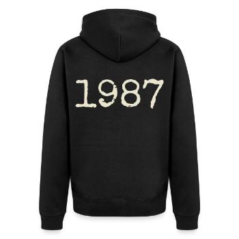 1987 Birthday Gift - Awesome since 1987 - Unisex Premium Organic Zip Hoodie - black - Back - Nico (187cm)
