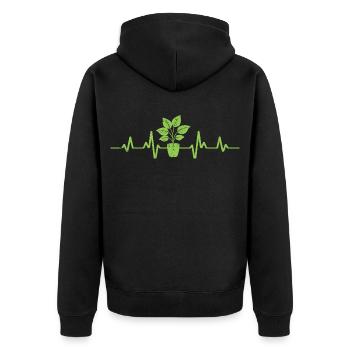 Gärtner herzschlag garten gärtnerei gartenarbeit - Unisex Premium Bio Zip Hoodie - Schwarz - Hinten - Nico (187cm)