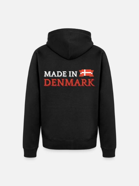 Made in Denmark, Danish pride - Unisex Premium Organic Zip Hoodie - black
