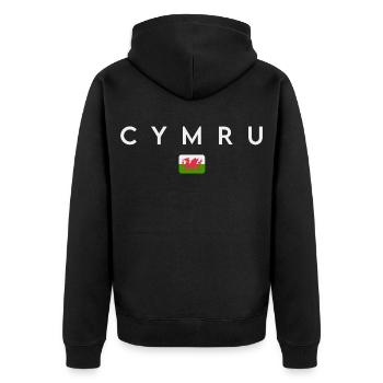 Flag of Wales, Welsh pride - Unisex Premium Organic Zip Hoodie - black - Back - Nico (187cm)