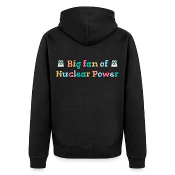 Big fan of nuclear energy - Unisex Premium Organic Zip Hoodie - black - Back - Nico (187cm)