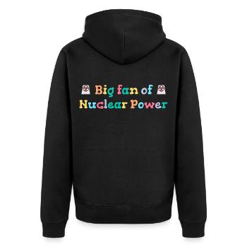 Big fan of nuclear energy - Unisex Premium Organic Zip Hoodie - black - Back - Nico (187cm)