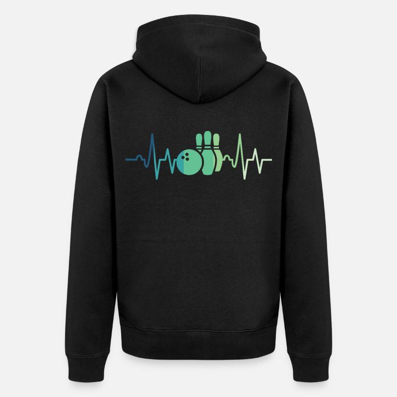 Bowling Battement de cœur Bowler - Veste à capuche bio Premium Unisexe - noir