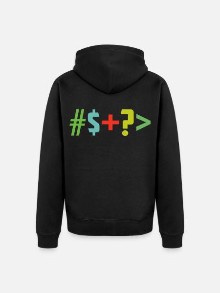 Special character - Unisex Premium Organic Zip Hoodie - black