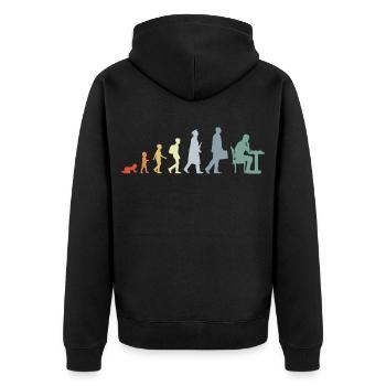 Évolution des échecs vintage - Veste à capuche bio Premium Unisexe - noir - Dos - Nico (187cm)