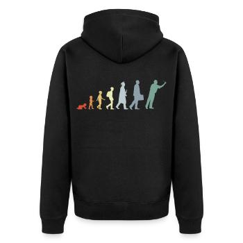 Darter Evolution - Unisex Premium Bio Zip Hoodie - Schwarz - Hinten - Nico (187cm)