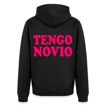 I have a boyfriend - Unisex Premium Organic Zip Hoodie - black - Back - Nico (187cm)
