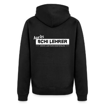 Après-Ski Instructor – Funny Winter & Party Saying - Unisex Premium Organic Zip Hoodie - black - Back - Nico (187cm)