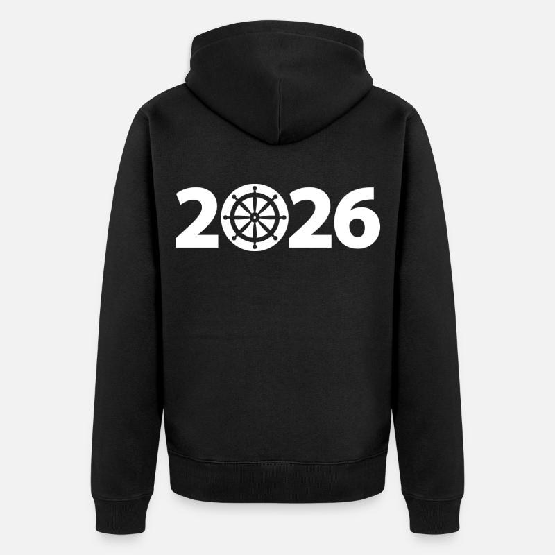 Marin 2026, Nautisme 2026, Capitaine 2026 - Veste à capuche bio Premium Unisexe - noir
