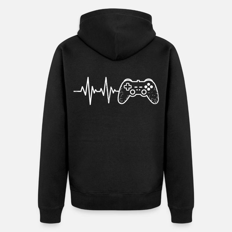 Esquisse de manette Pulse Gaming - Veste à capuche bio Premium Unisexe - noir