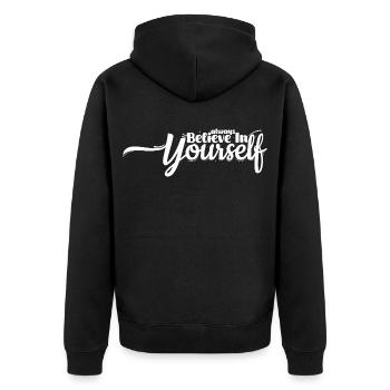 Crois en toi – Citation motivante - Veste à capuche bio Premium Unisexe - noir - Dos - Nico (187cm)