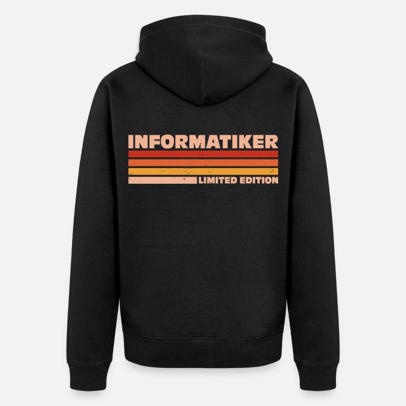 Informatiker Informatikerin Informatik - Unisex Premium Bio Zip Hoodie - Schwarz