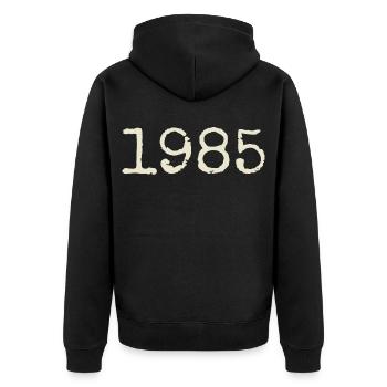 1985 Birthday Gift - Awesome since 1985 - Unisex Premium Organic Zip Hoodie - black - Back - Nico (187cm)