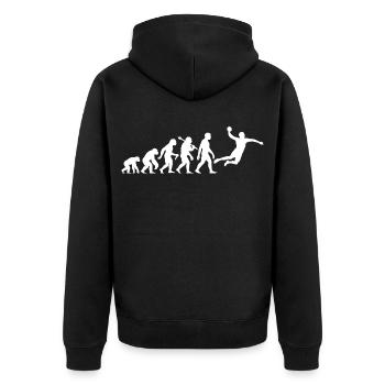 Handball Evolution for Men and Boys Handball Players - Unisex Premium Organic Zip Hoodie - black - Back - Nico (187cm)