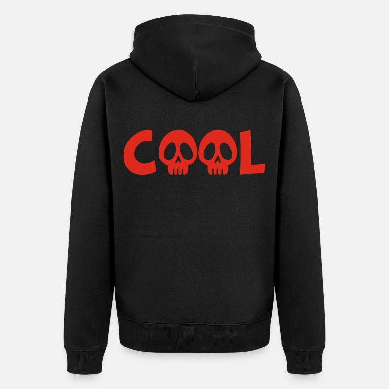 Crâne et cool (rouge) - Veste à capuche bio Premium Unisexe - noir