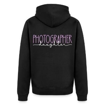 Fotograf stolze Tochter süßes Geschenk - Unisex Premium Bio Zip Hoodie - Schwarz - Hinten - Nico (187cm)