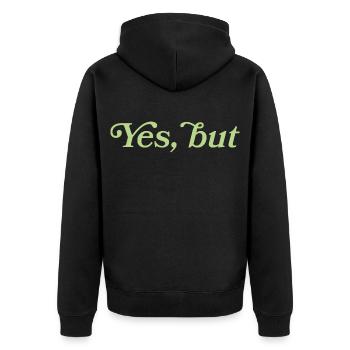 Yes, but – Minimalistisches Statement - Veste à capuche bio Premium Unisexe - noir - Dos - Nico (187cm)