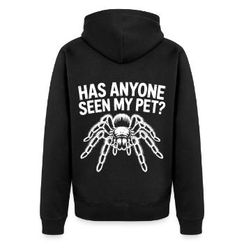Vogelspinne Tarantel lustiger Spruch - Unisex Premium Bio Zip Hoodie - Schwarz - Hinten - Nico (187cm)