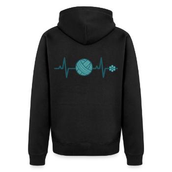 Funny Crochet Lover Crochet Hook Yarn Lovers Love - Unisex Premium Organic Zip Hoodie - black - Back - Nico (187cm)