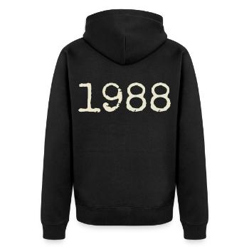 Geburtstagsgeschenk 1988 – Großartig seit 1988 - Unisex Premium Bio Zip Hoodie - Schwarz - Hinten - Nico (187cm)